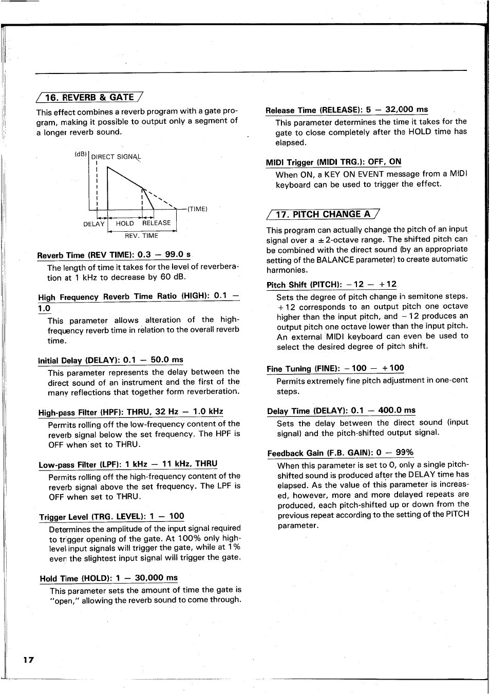 Pitch change av, Pitch change a | Yamaha REX50 User Manual | Page 18 / 115