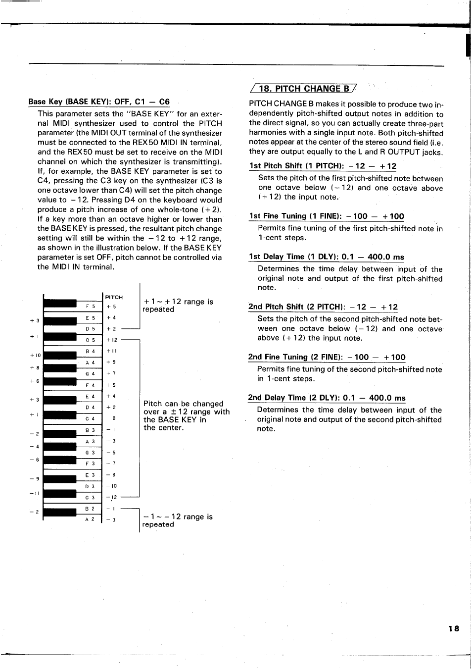 Pitch change b7 1 8 | Yamaha REX50 User Manual | Page 19 / 115