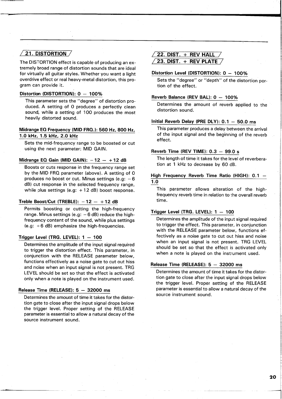 Distortion | Yamaha REX50 User Manual | Page 21 / 115