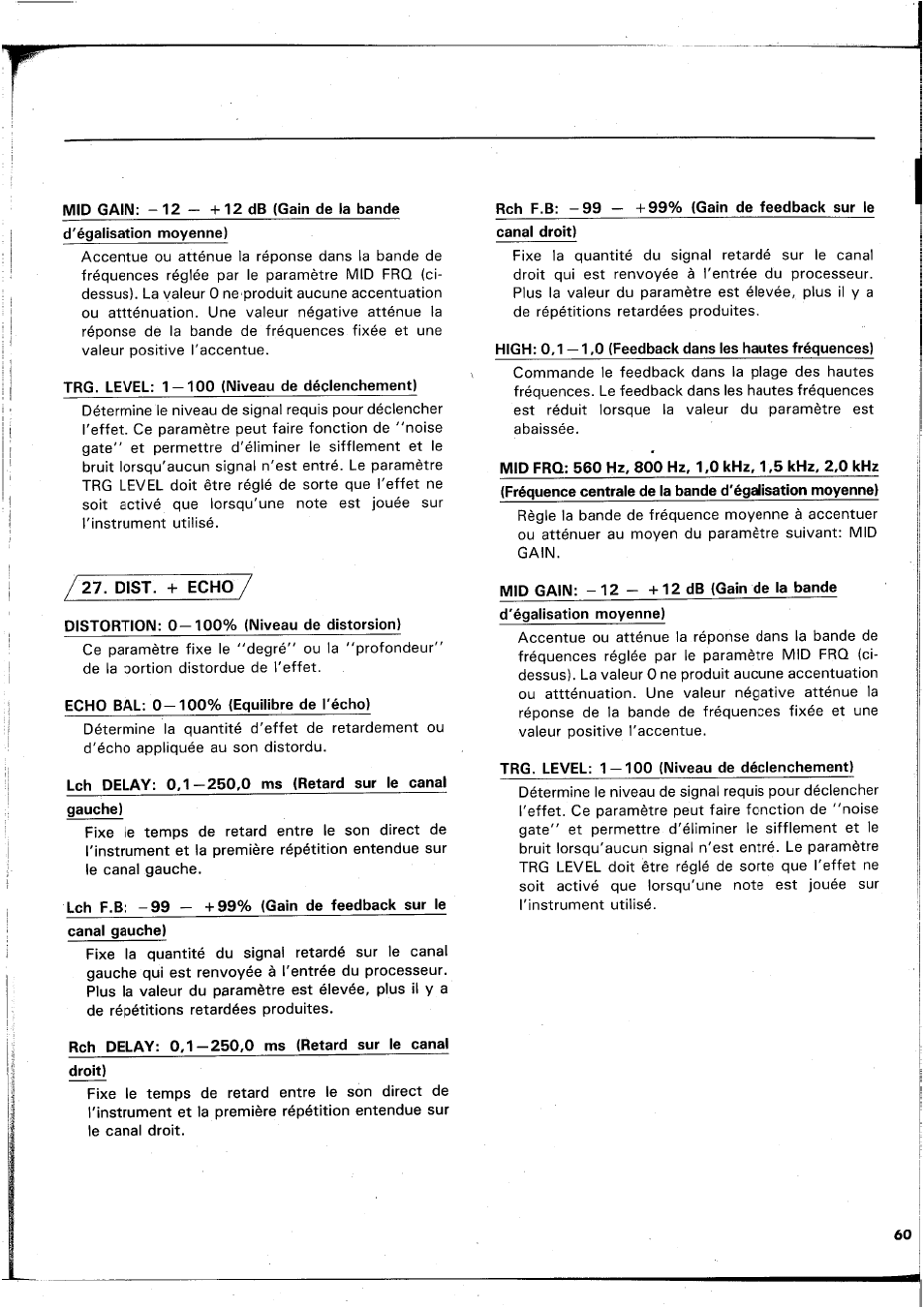 Dist. -l echo, Dist. + echo | Yamaha REX50 User Manual | Page 61 / 115