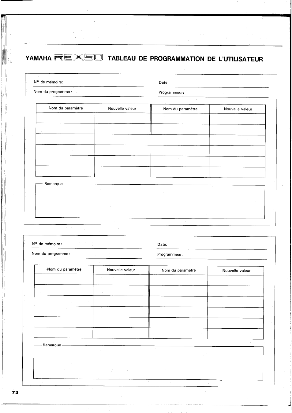 Yamaha REX50 User Manual | Page 74 / 115