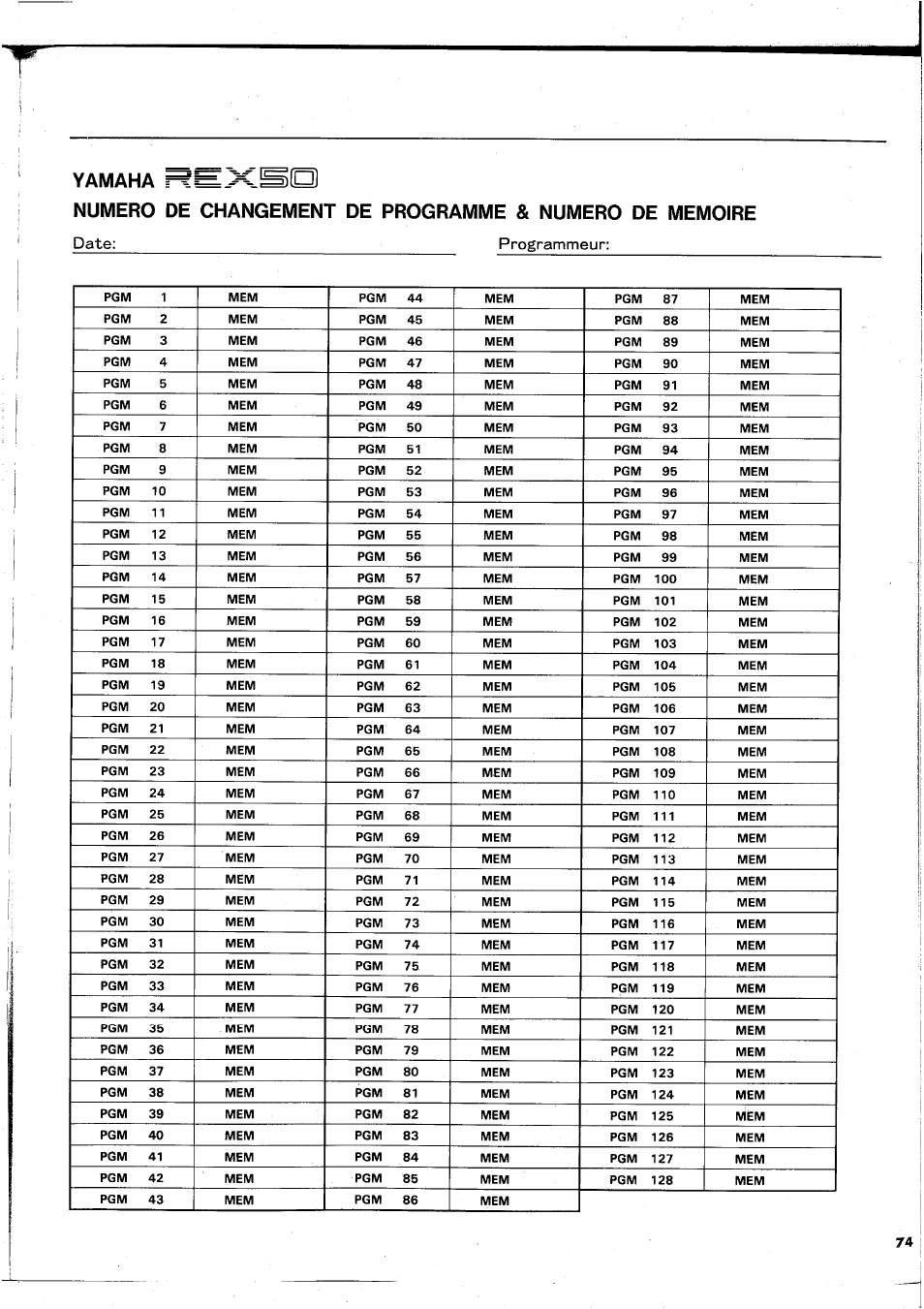 Yamaha | Yamaha REX50 User Manual | Page 75 / 115