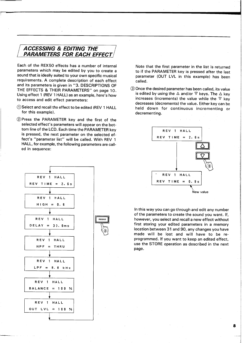 Accessing & editing the parameters for each effect | Yamaha REX50 User Manual | Page 9 / 115