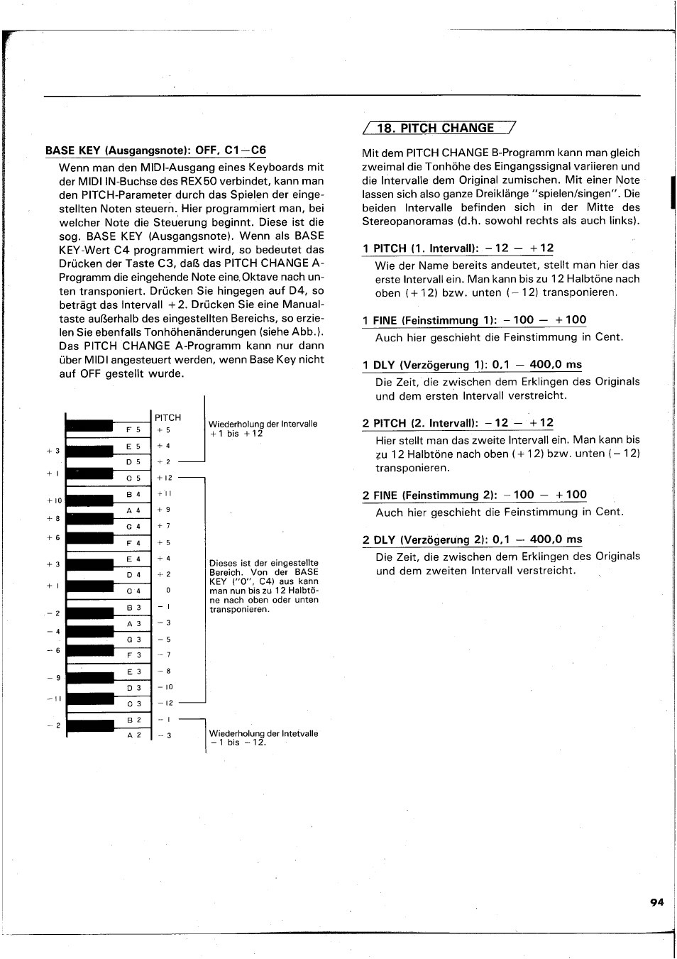 Pitch change ~7 | Yamaha REX50 User Manual | Page 95 / 115