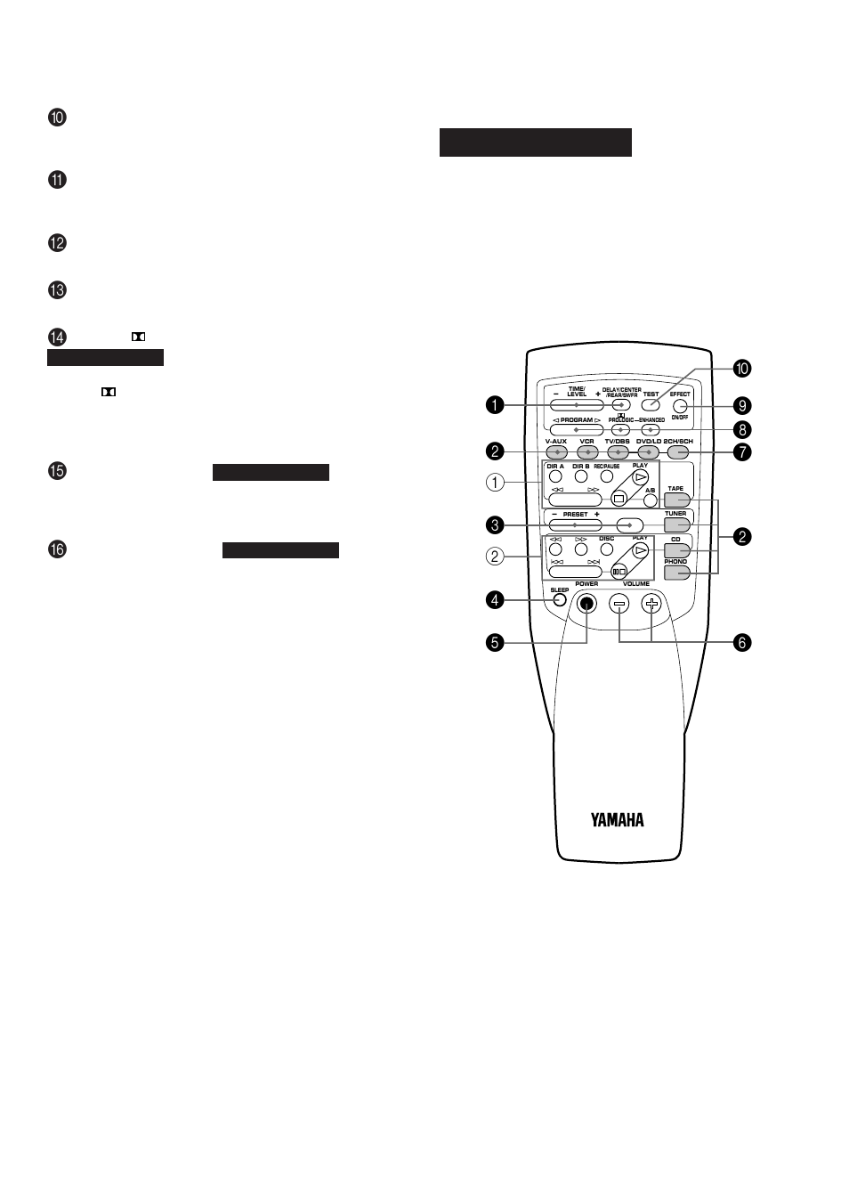 Remote control transmitter, Rx-v592rds only | Yamaha RX-V592RDS User Manual | Page 20 / 55