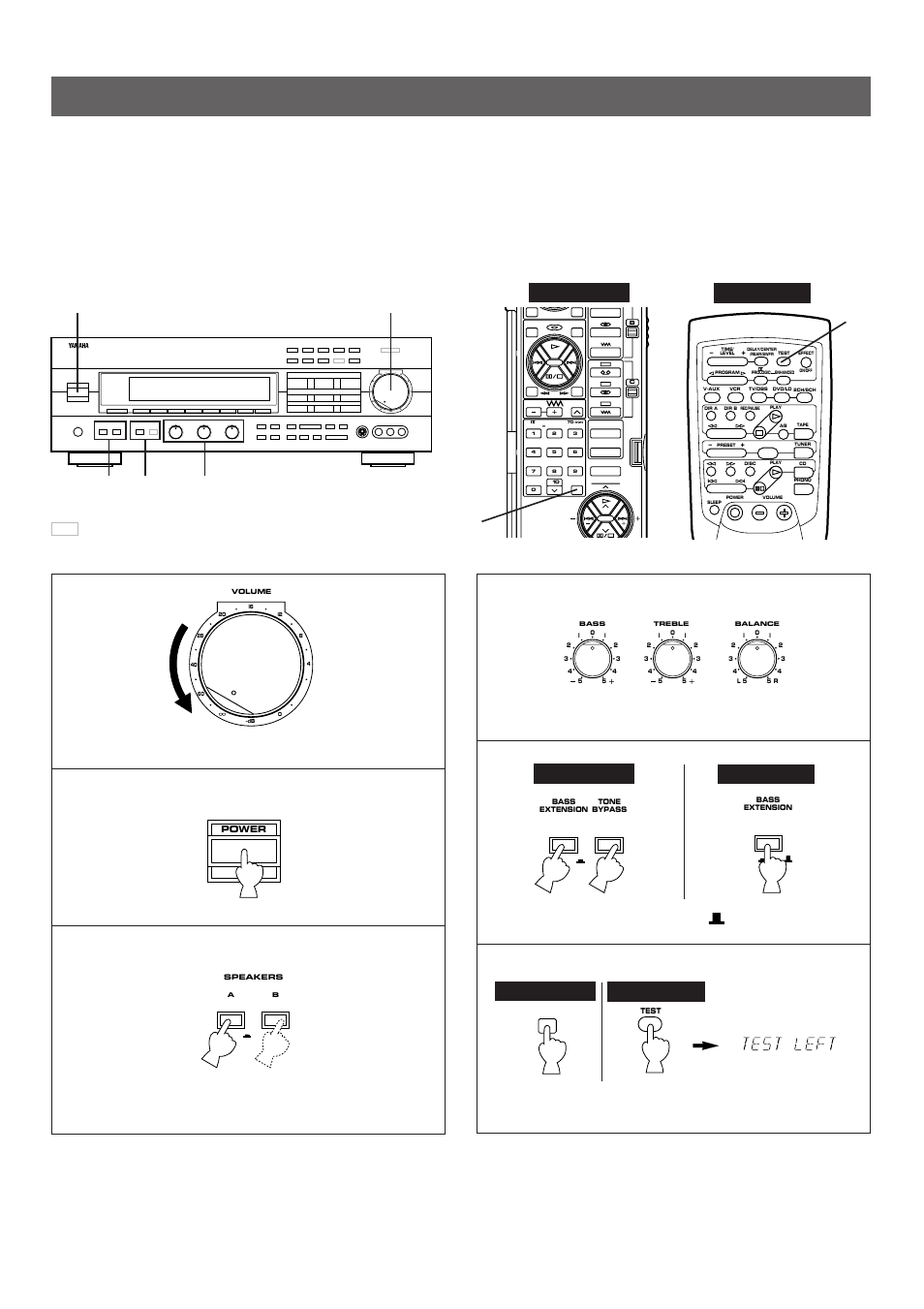 Speaker balance adjustment, 6speaker balance adjustment, Set to the | Position, Turn the power on, Set to the “0” position, Set to the “off ( ), Provided for rx-v692rds only | Yamaha RX-V592RDS User Manual | Page 22 / 55