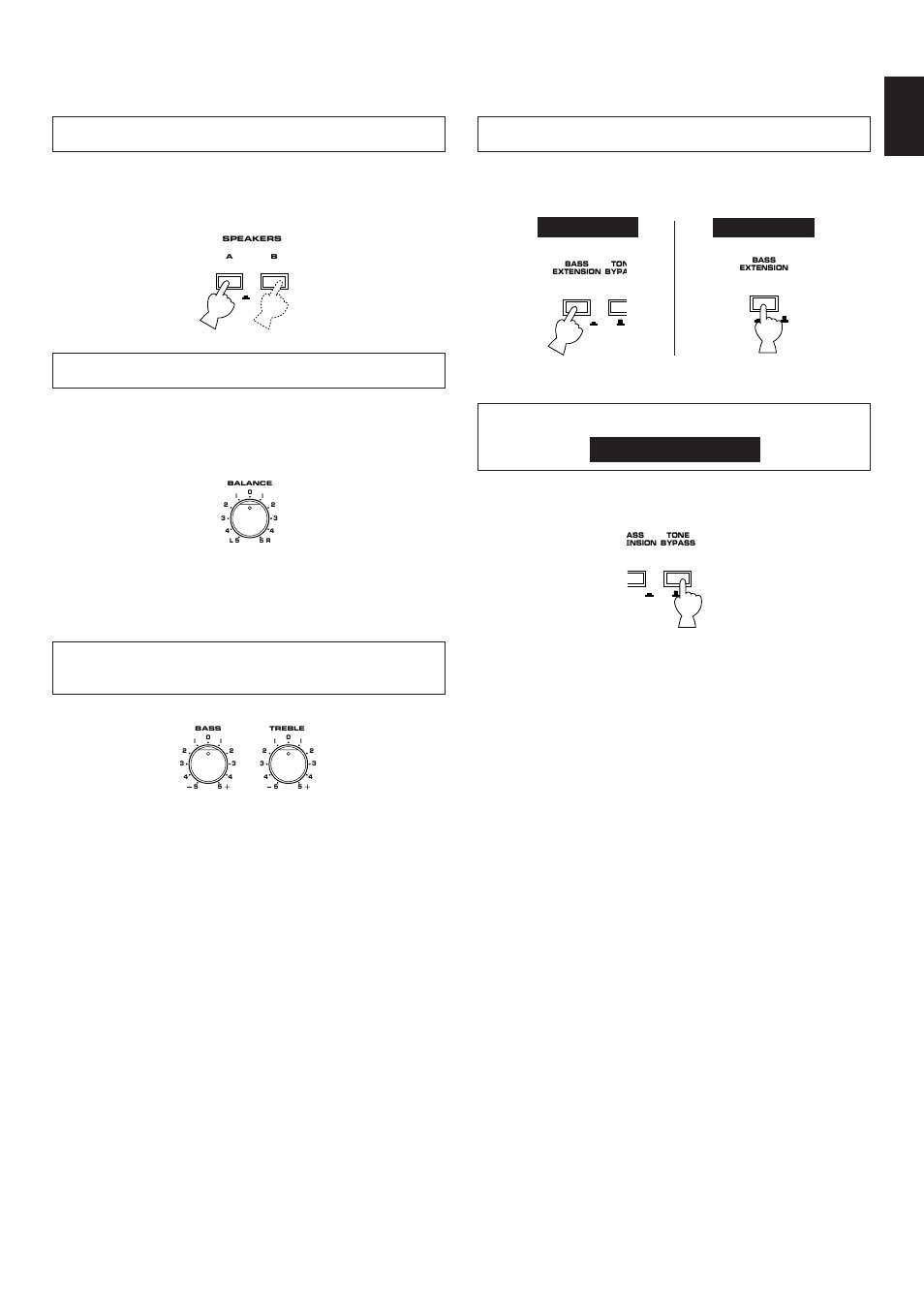 Selecting the speaker system, Adjusting the balance control, Adjusting the bass and treble controls | Using the bass extension switch, Using the tone bypass switch, English, Rx-v692rds only | Yamaha RX-V592RDS User Manual | Page 27 / 55