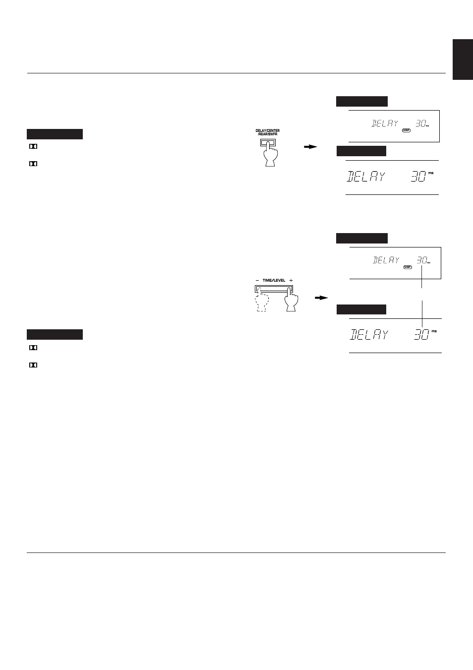 Adjustment of delay time, English | Yamaha RX-V592RDS User Manual | Page 41 / 55