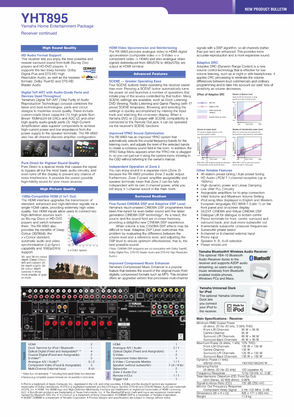 Yht895 | Yamaha YHT895 User Manual | Page 2 / 2