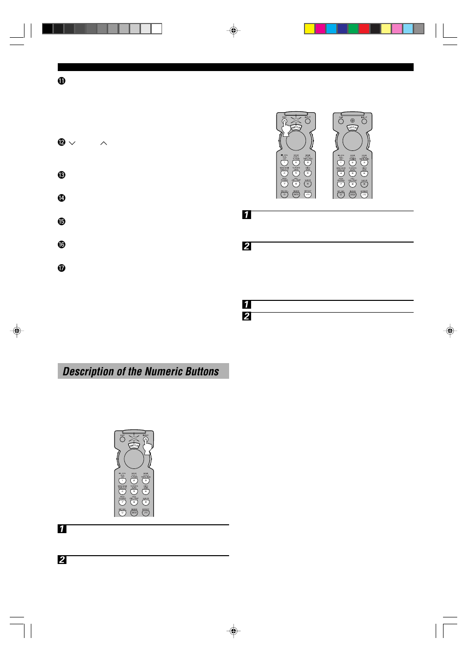 Description of the numeric buttons, When selecting an input source | Yamaha DSP-A5 User Manual | Page 10 / 63