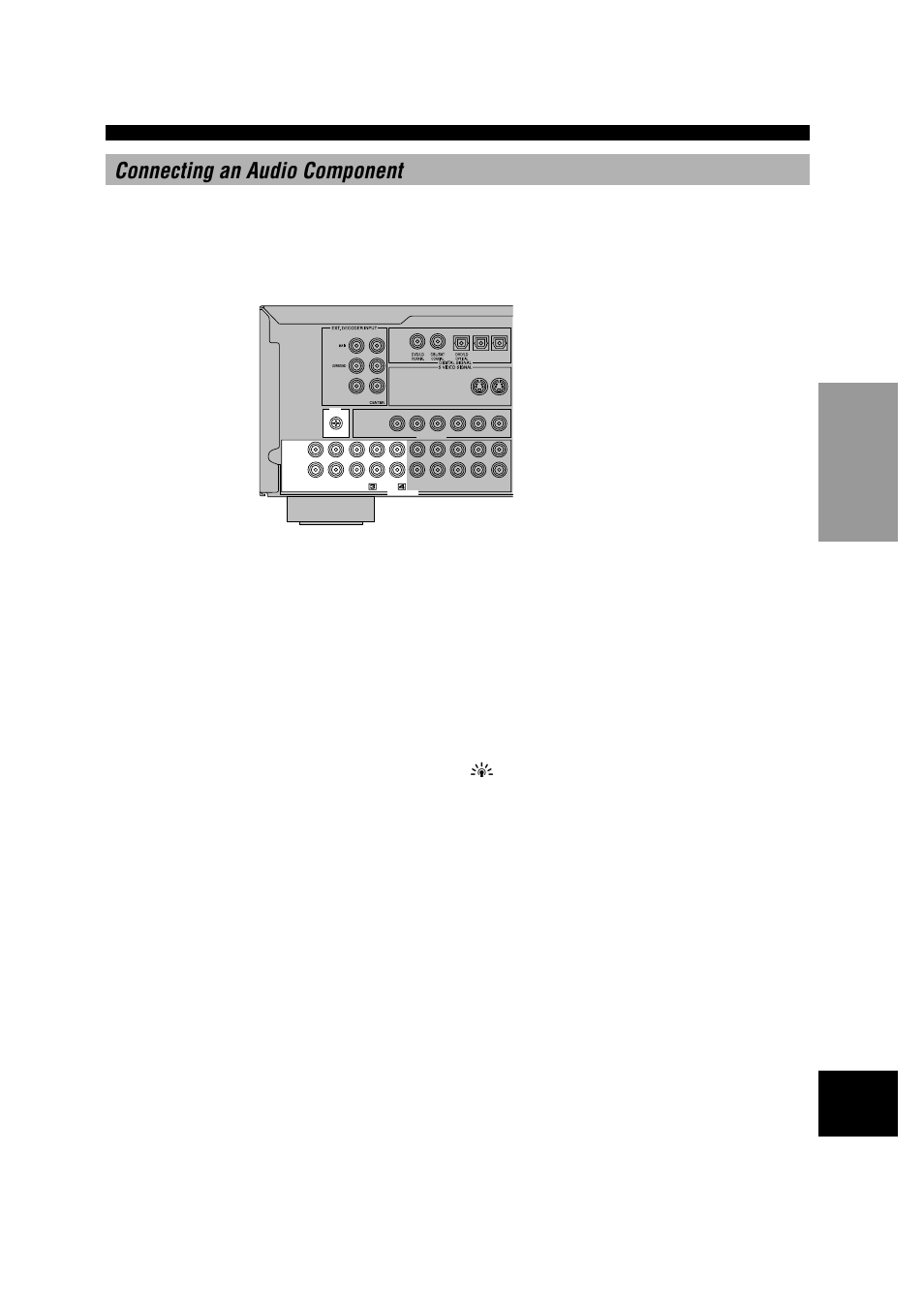 Connecting an audio component, Phono terminals | Yamaha DSP-A5 User Manual | Page 13 / 63