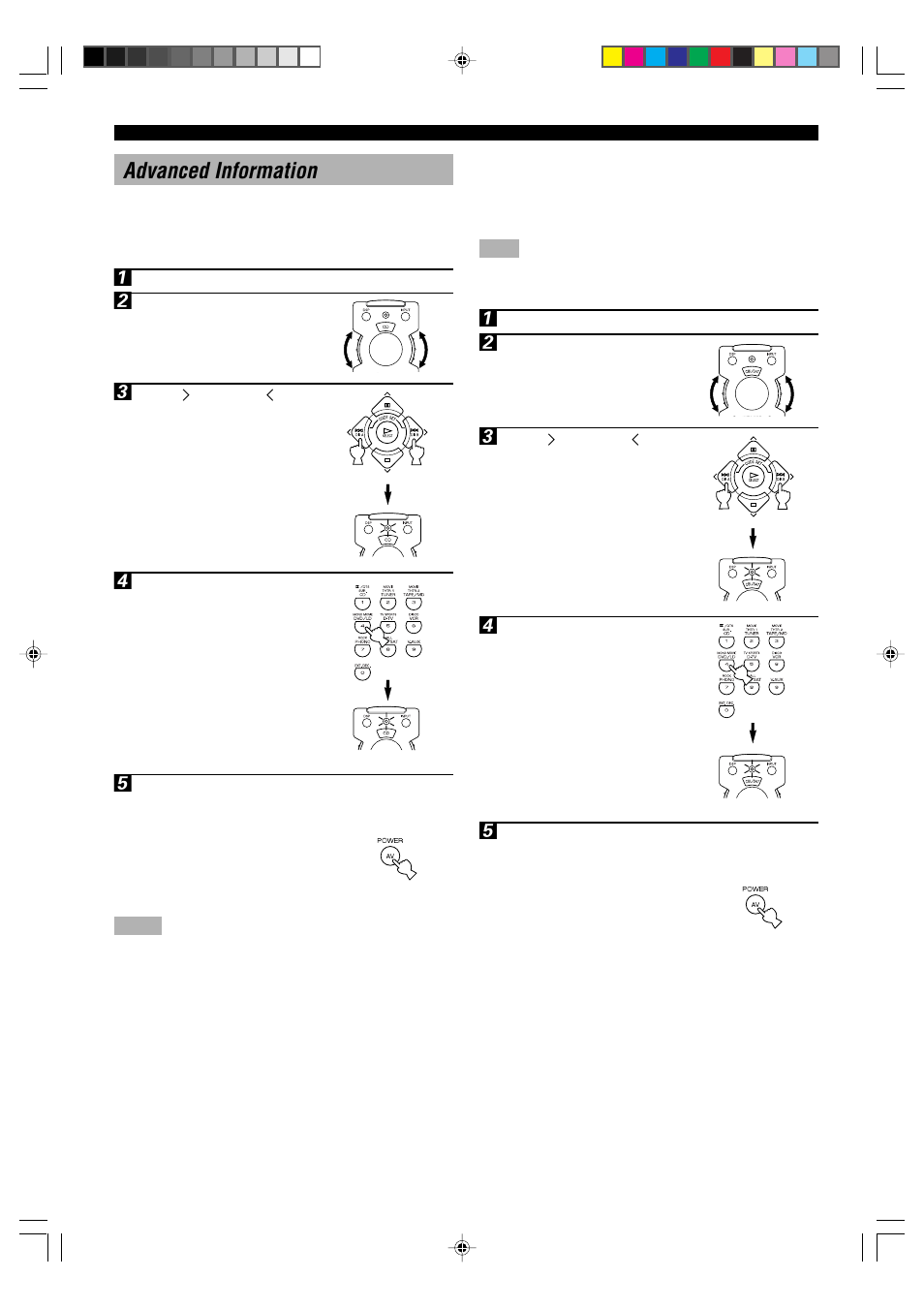 42 advanced information, Setup codes | Yamaha DSP-A5 User Manual | Page 44 / 63