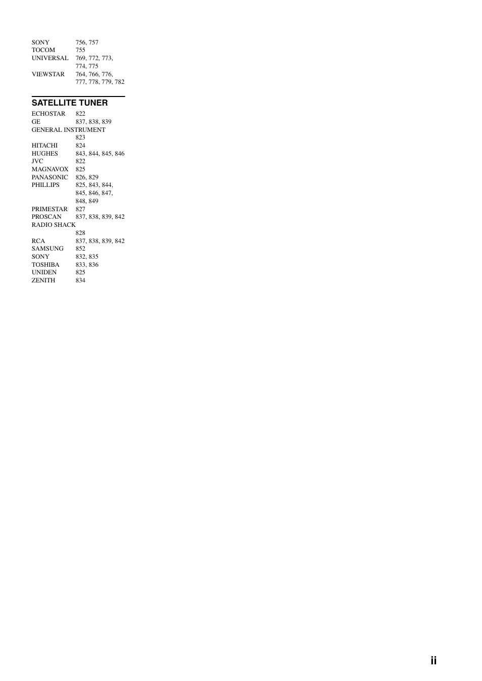 Satellite tuner | Yamaha YSP-1000 User Manual | Page 103 / 106