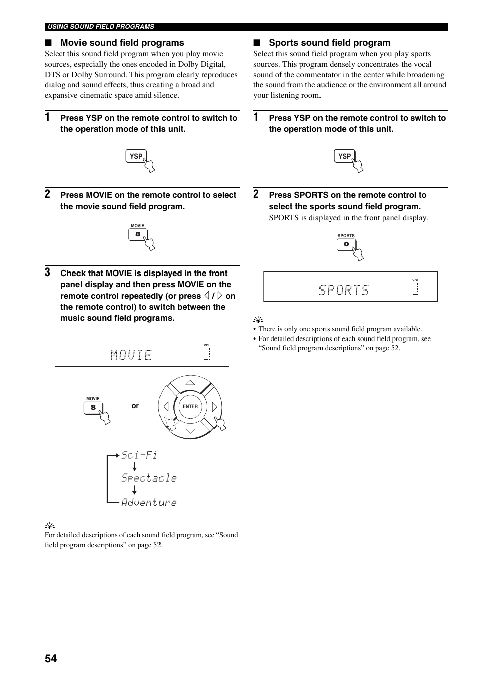 Sci-fi spectacle adventure | Yamaha YSP-1000 User Manual | Page 58 / 106