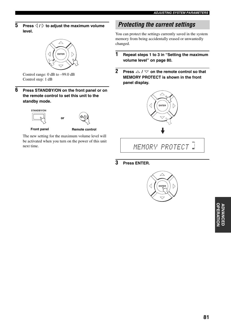Protecting the current settings | Yamaha YSP-1000 User Manual | Page 85 / 106