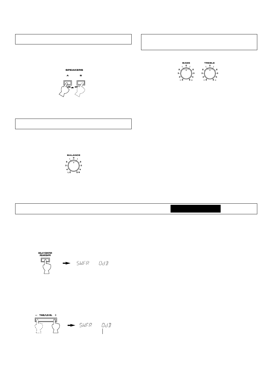 28 selecting the speaker system, Adjusting the balance control, Adjusting the bass and treble controls | Adjusting the subwoofer output level rx-v493 only, Rx-v493rds only, Adjustable | Yamaha RX-V393RDS User Manual | Page 28 / 46