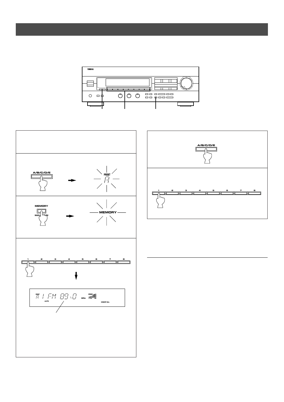 Preset tuning, Manual preset tuning | Yamaha RX-V393RDS User Manual | Page 30 / 46