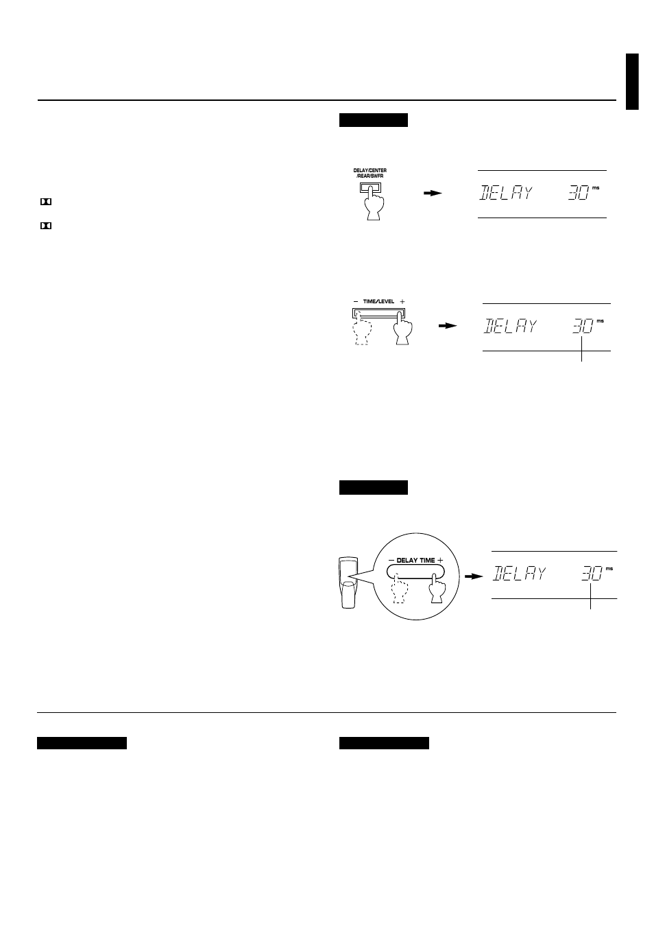 Adjustment of delay time, English | Yamaha RX-V393RDS User Manual | Page 41 / 46