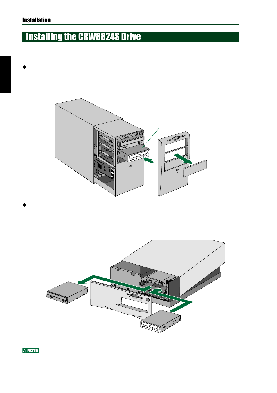 Installing the crw8824s drive | Yamaha CD REWRITABLE DRIVE CRW8824S-NB User Manual | Page 21 / 51