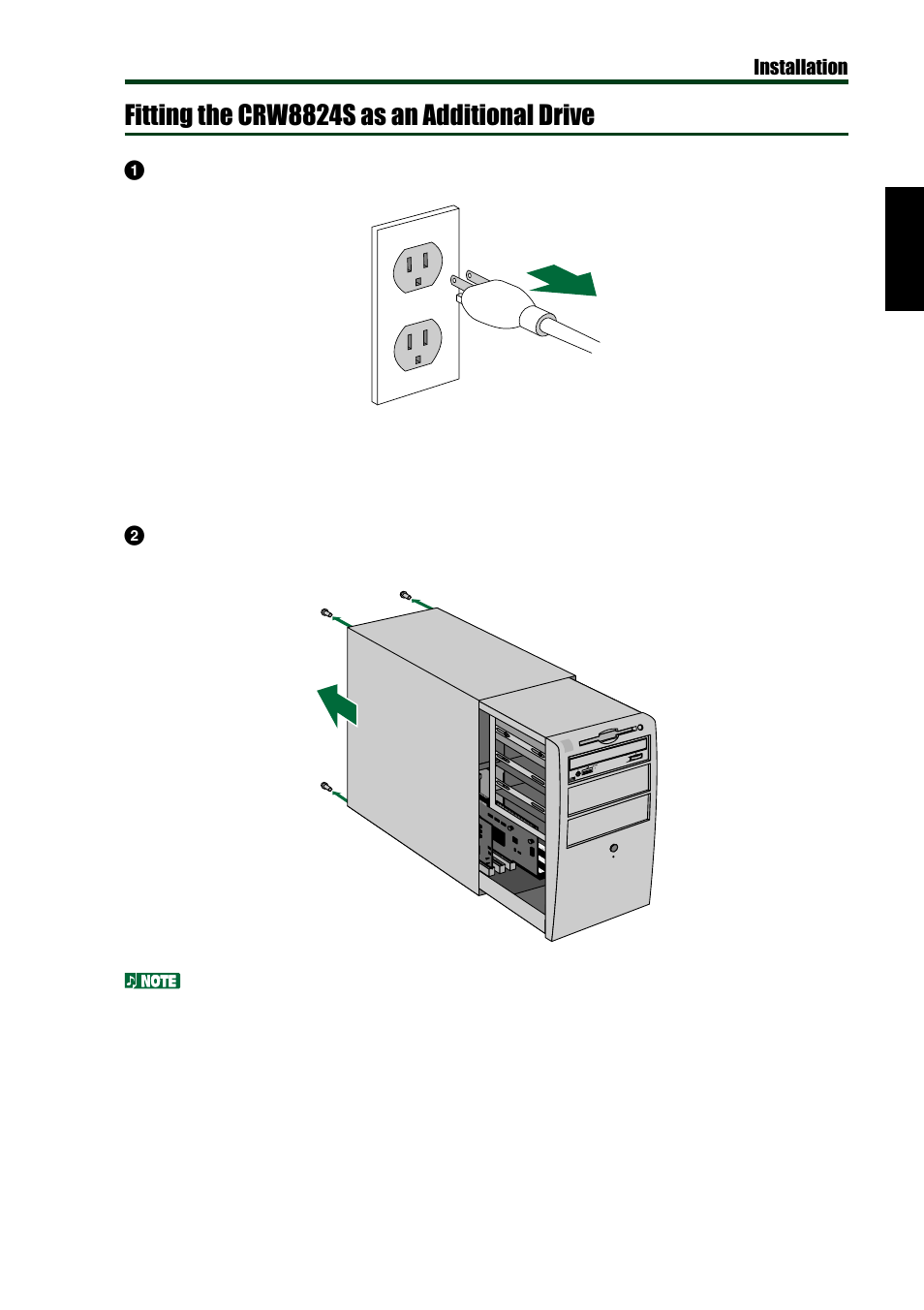 Fitting the crw8824s as an additional drive | Yamaha CD REWRITABLE DRIVE CRW8824S-NB User Manual | Page 22 / 51