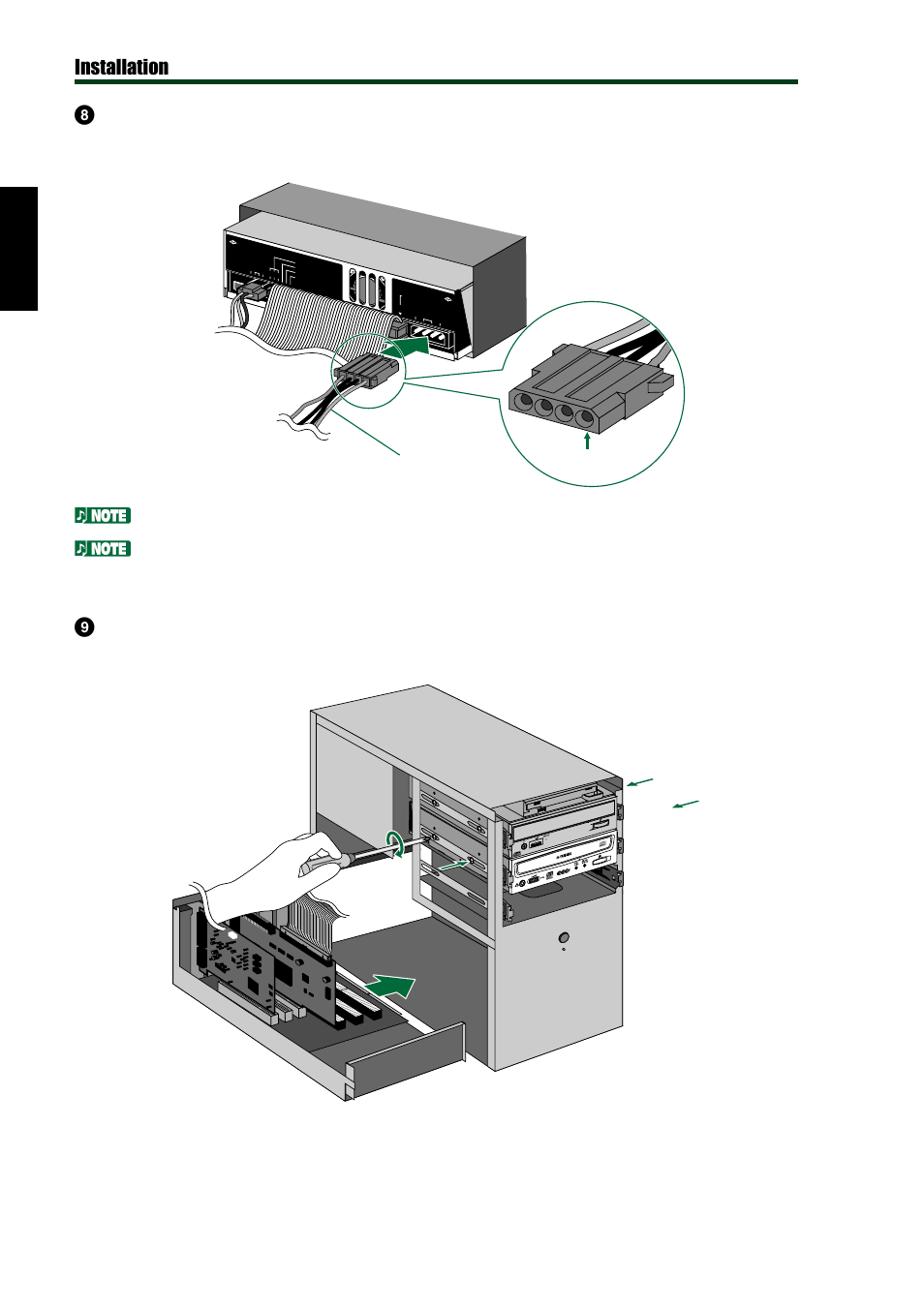 Installation 19 8, Top bottom 4-pin power cable | Yamaha CD REWRITABLE DRIVE CRW8824S-NB User Manual | Page 27 / 51