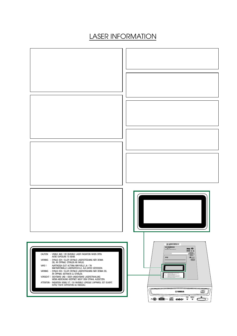 Laser information | Yamaha CD REWRITABLE DRIVE CRW8824S-NB User Manual | Page 3 / 51