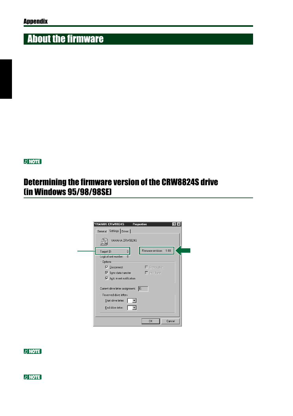 About the firmware | Yamaha CD REWRITABLE DRIVE CRW8824S-NB User Manual | Page 45 / 51