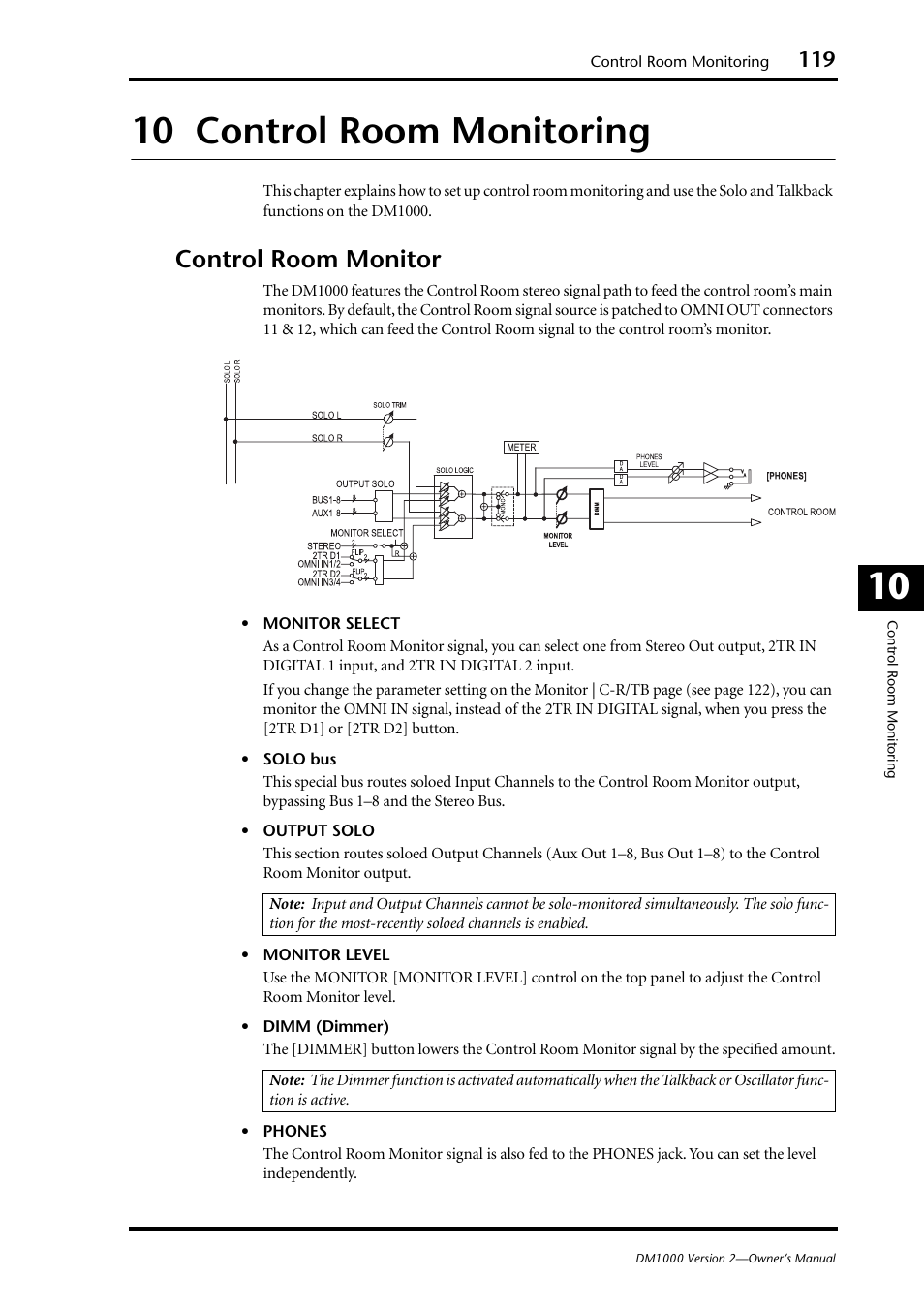 10 control room monitoring, Control room monitor, 10 10 control room monitoring | Yamaha 006IPTO-F0 User Manual | Page 119 / 388