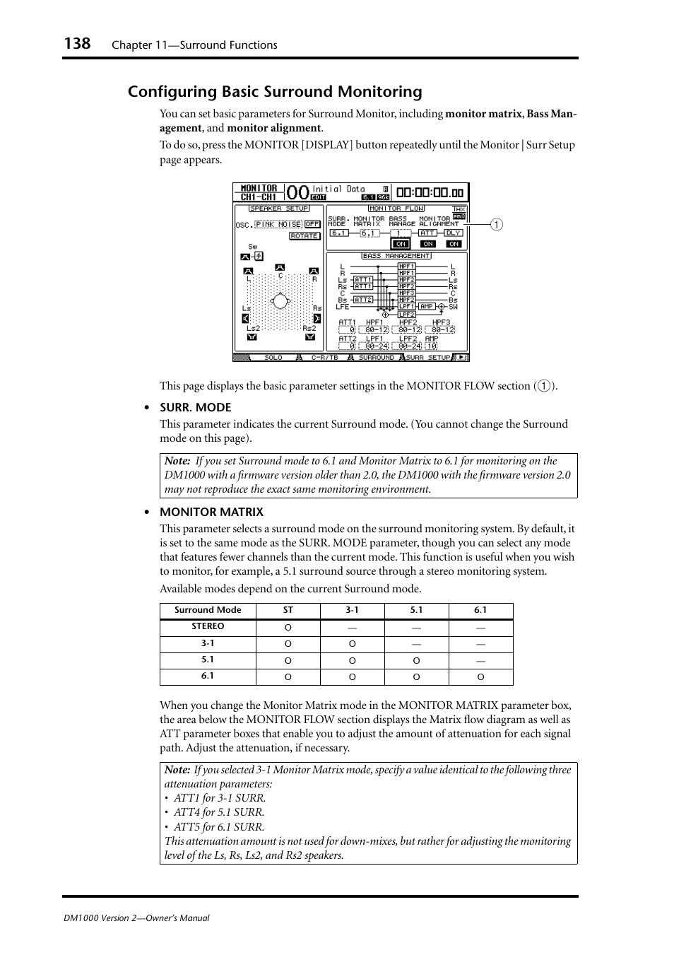 Configuring basic surround monitoring | Yamaha 006IPTO-F0 User Manual | Page 138 / 388