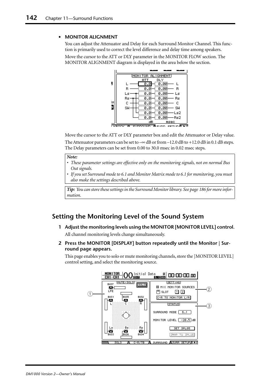 Setting the monitoring level of the sound system | Yamaha 006IPTO-F0 User Manual | Page 142 / 388