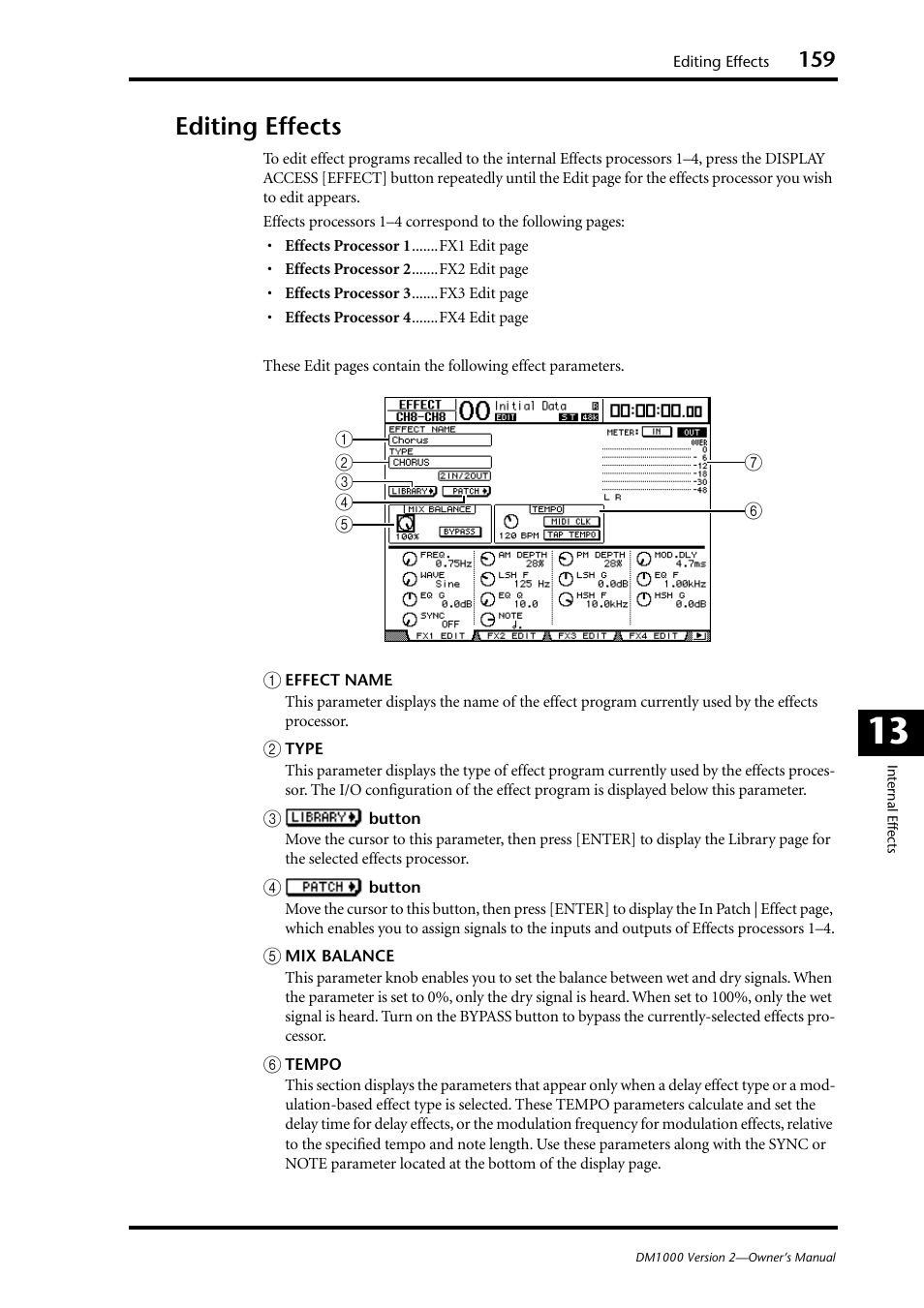 Editing effects | Yamaha 006IPTO-F0 User Manual | Page 159 / 388