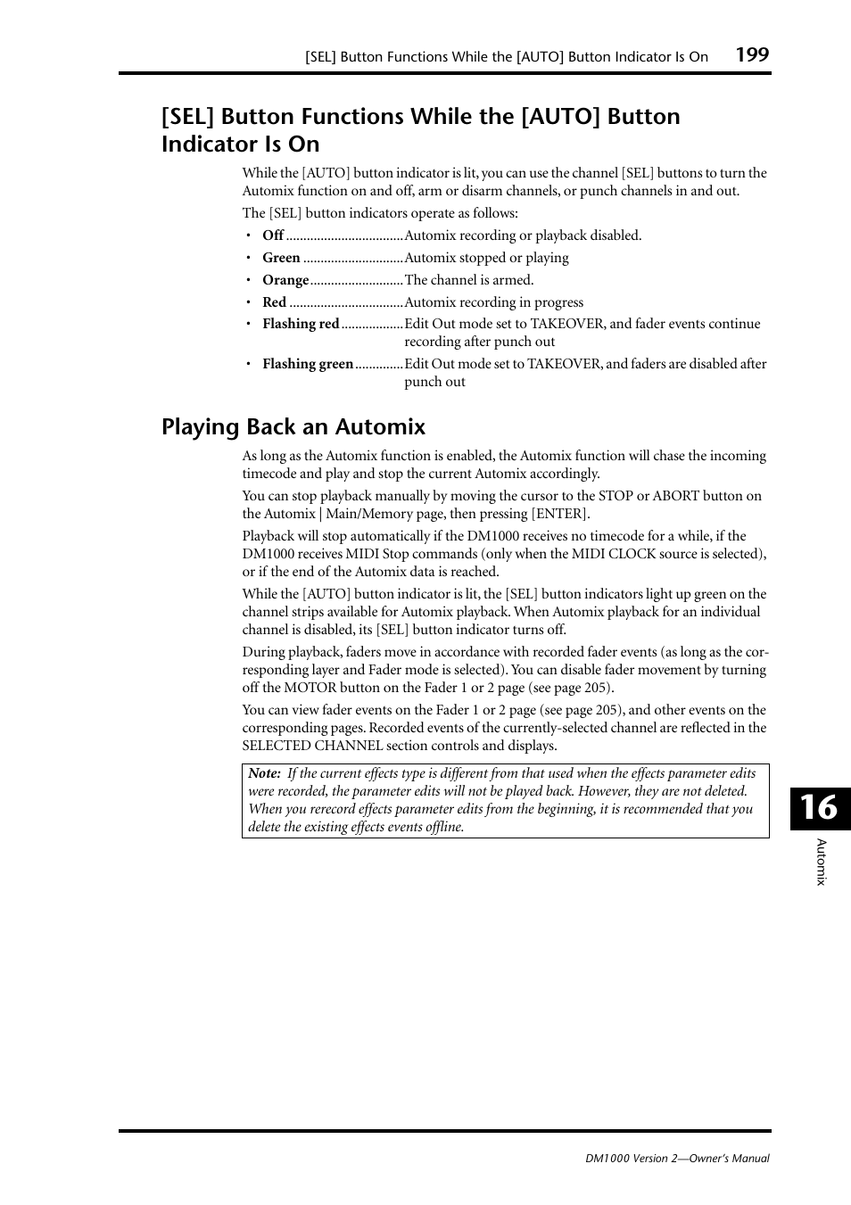 Playing back an automix | Yamaha 006IPTO-F0 User Manual | Page 199 / 388