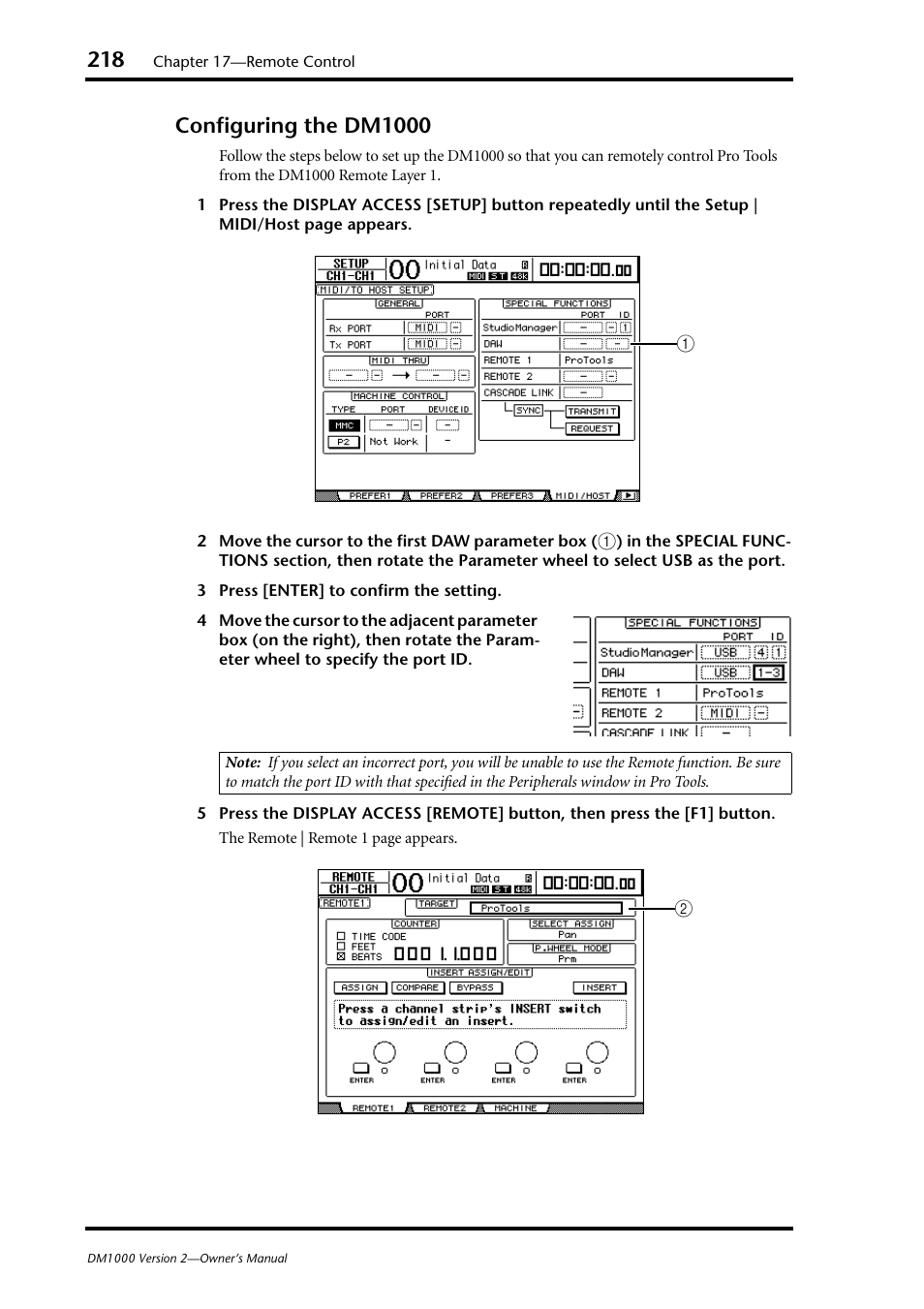 Configuring the dm1000 | Yamaha 006IPTO-F0 User Manual | Page 218 / 388