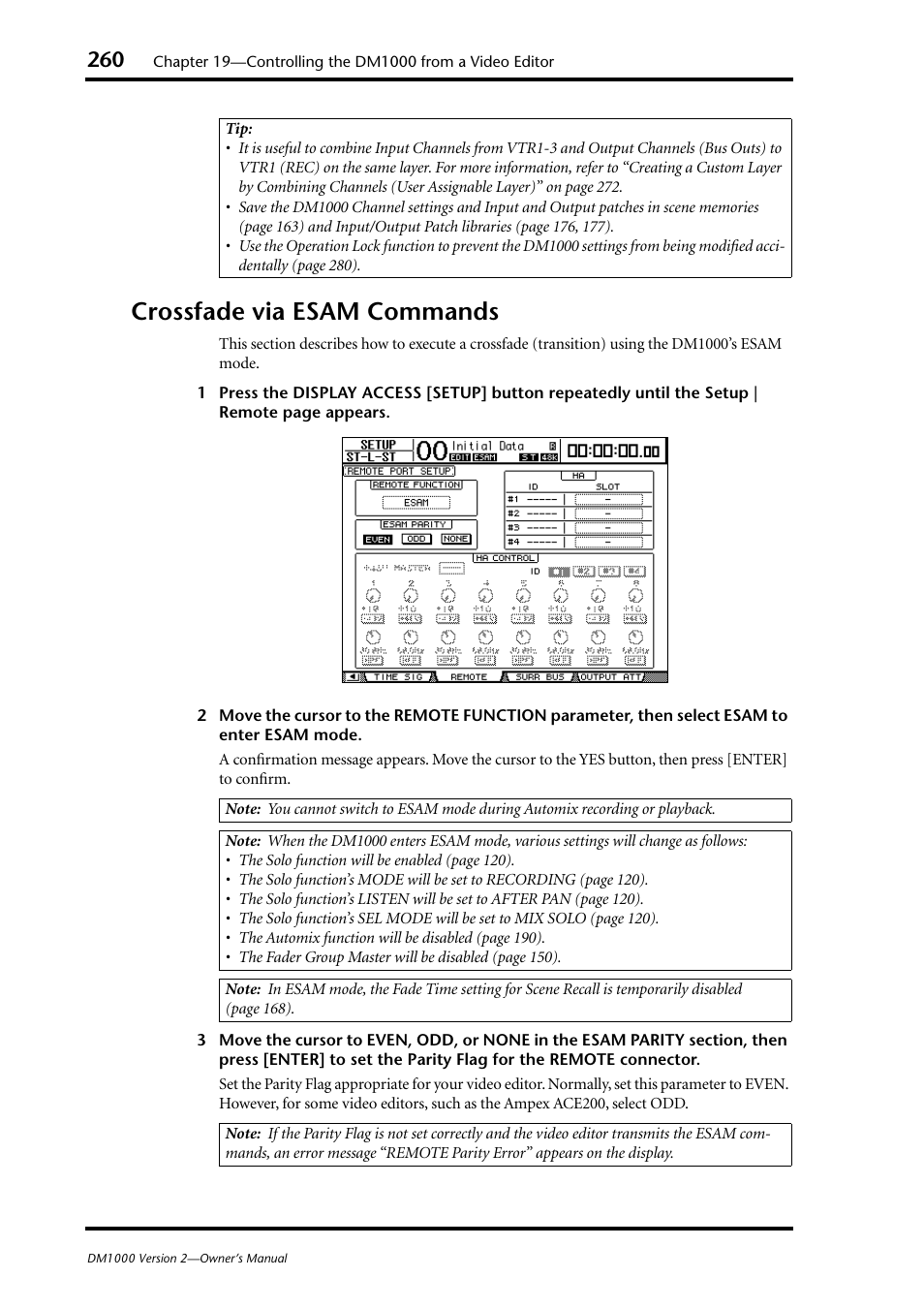 Crossfade via esam commands | Yamaha 006IPTO-F0 User Manual | Page 260 / 388