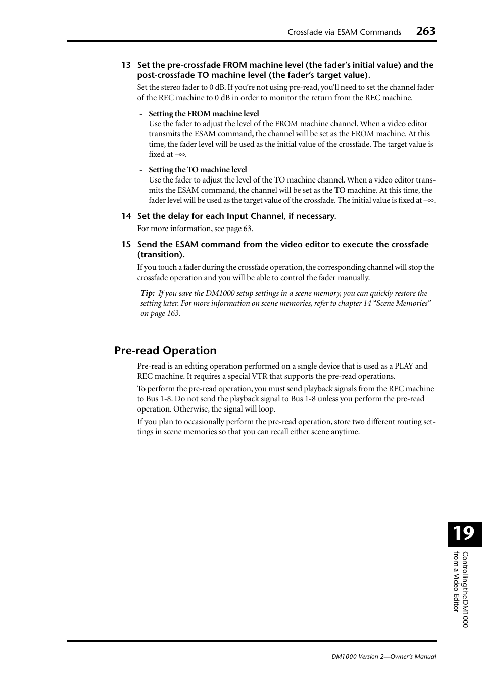 Pre-read operation | Yamaha 006IPTO-F0 User Manual | Page 263 / 388