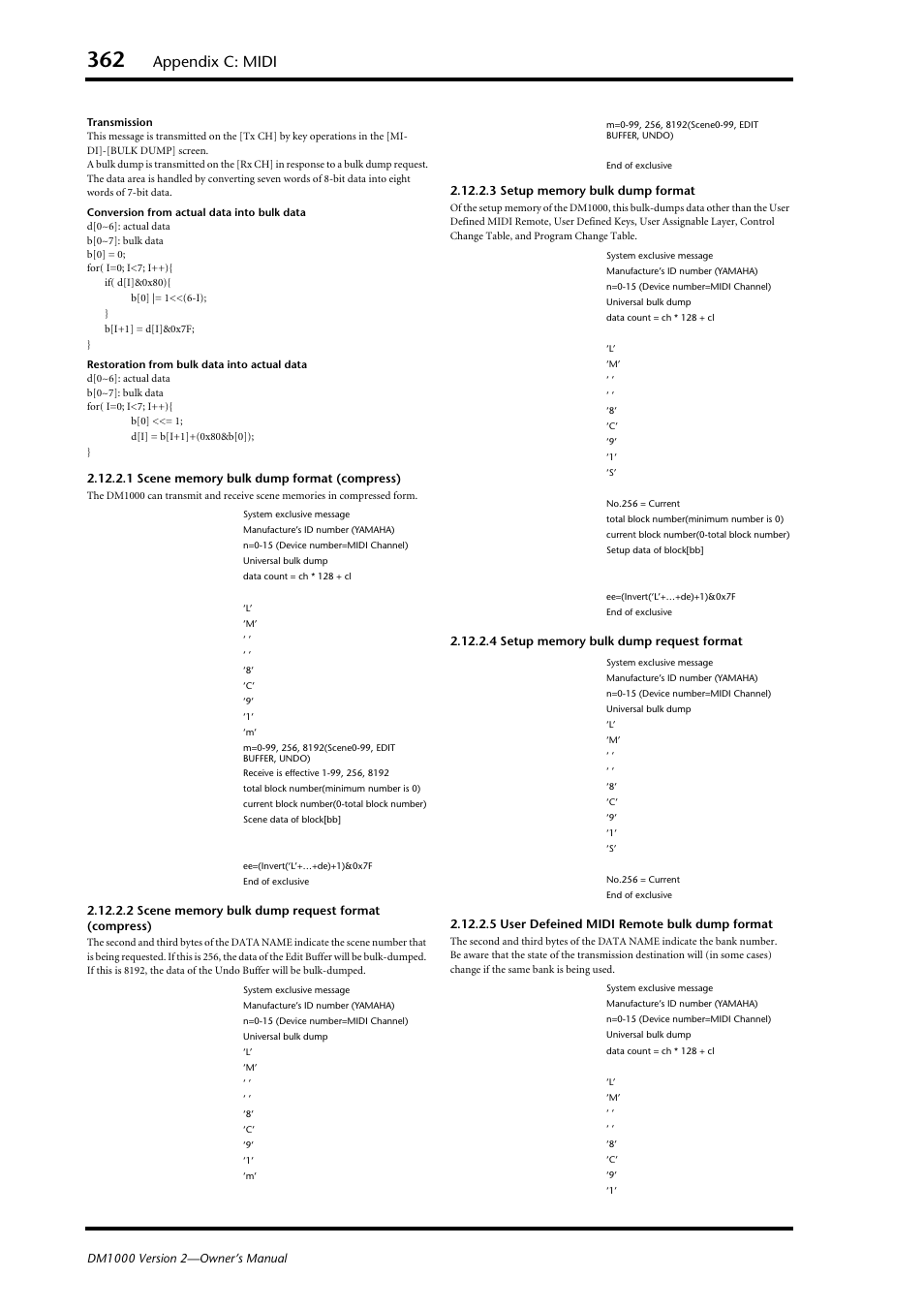 Appendix c: midi | Yamaha 006IPTO-F0 User Manual | Page 362 / 388