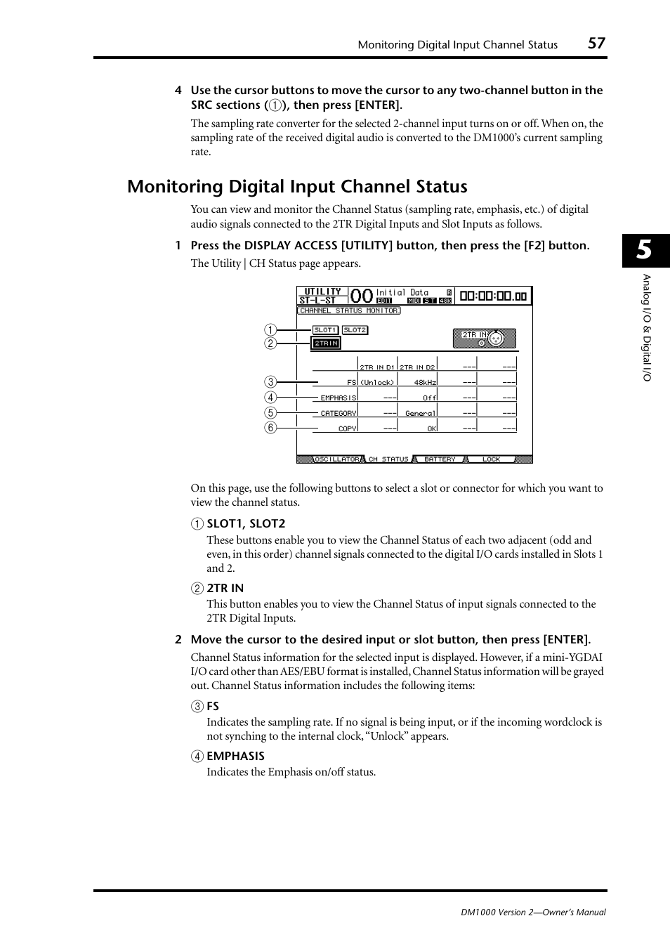 Monitoring digital input channel status | Yamaha 006IPTO-F0 User Manual | Page 57 / 388