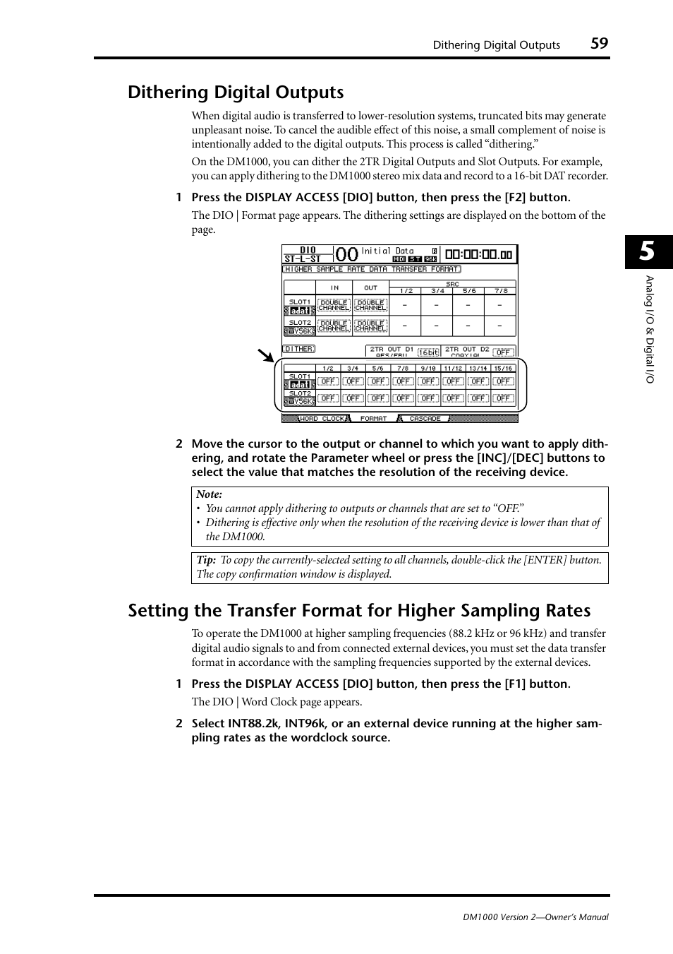 Dithering digital outputs | Yamaha 006IPTO-F0 User Manual | Page 59 / 388