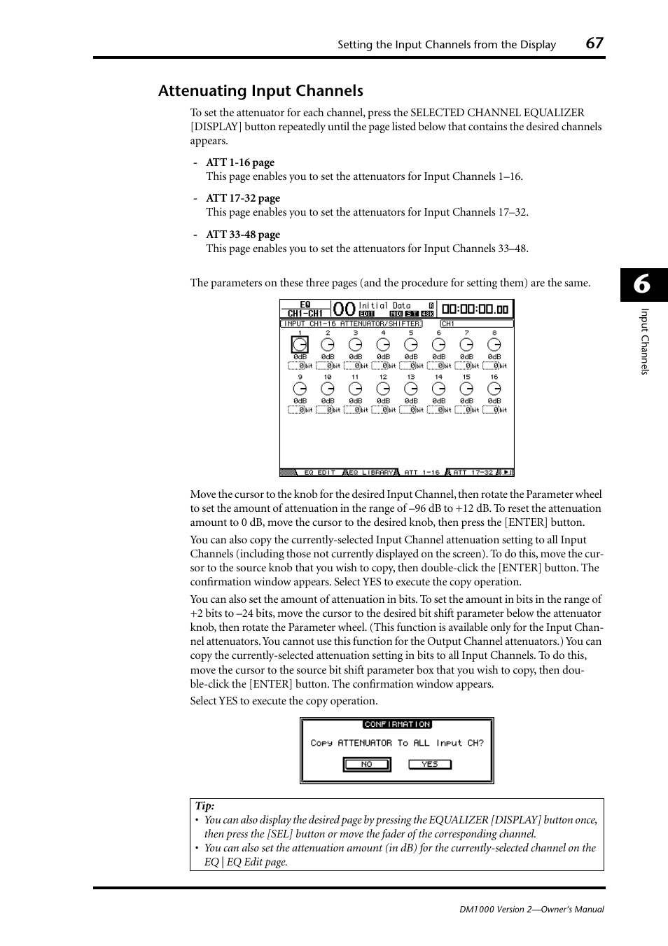 Attenuating input channels | Yamaha 006IPTO-F0 User Manual | Page 67 / 388