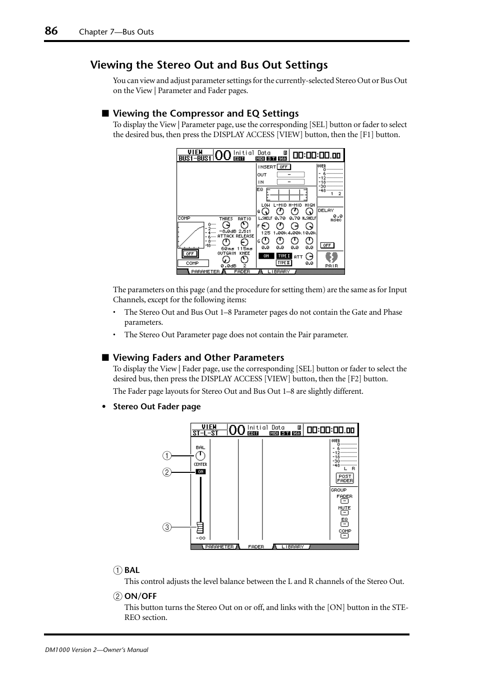 Viewing the stereo out and bus out settings | Yamaha 006IPTO-F0 User Manual | Page 86 / 388