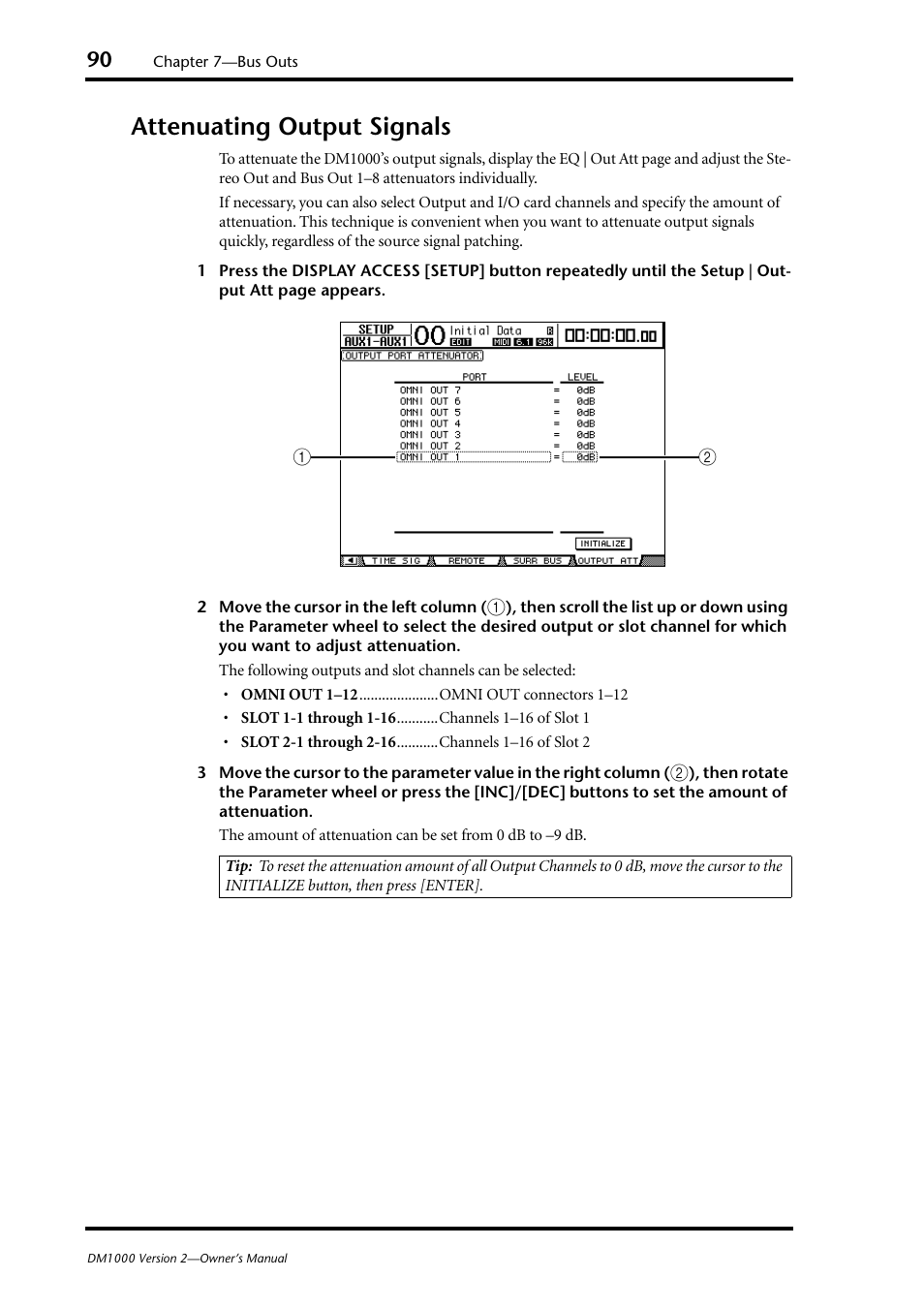 Attenuating output signals | Yamaha 006IPTO-F0 User Manual | Page 90 / 388