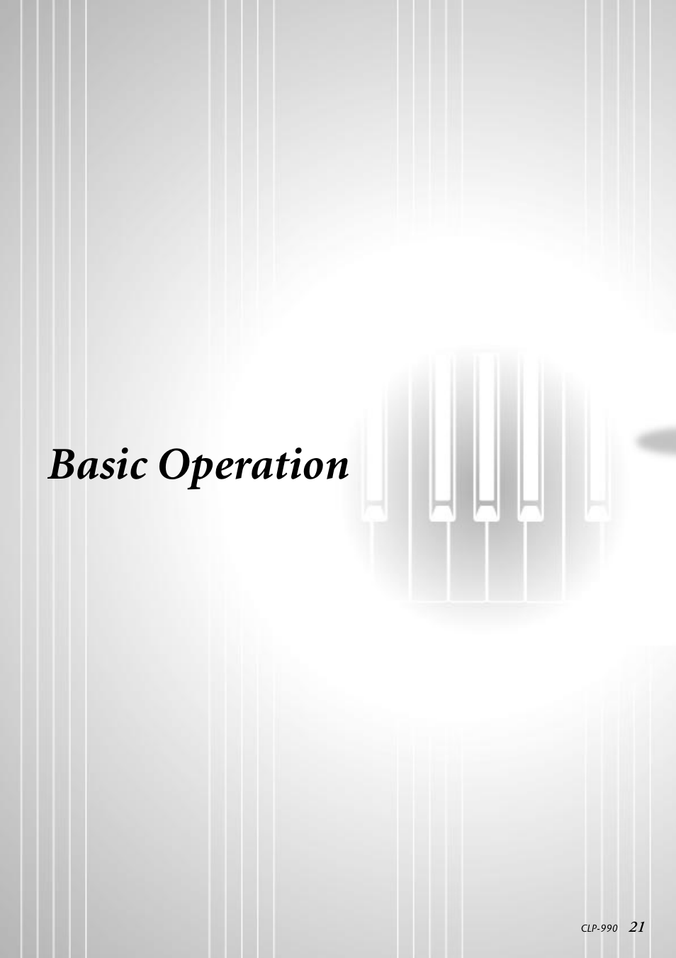 Basic operation | Yamaha CLP-990M  EN User Manual | Page 21 / 111