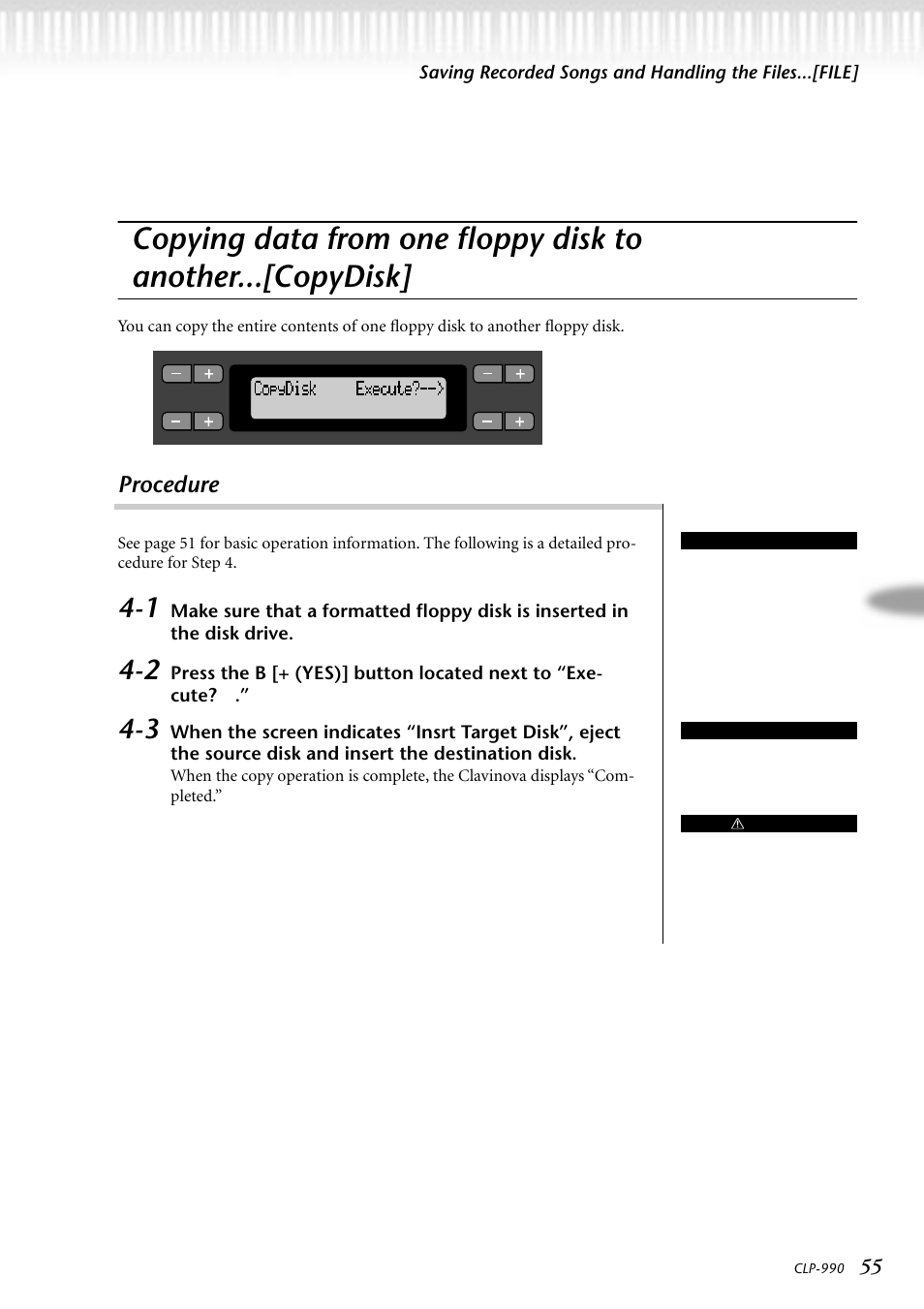 Procedure | Yamaha CLP-990M  EN User Manual | Page 55 / 111