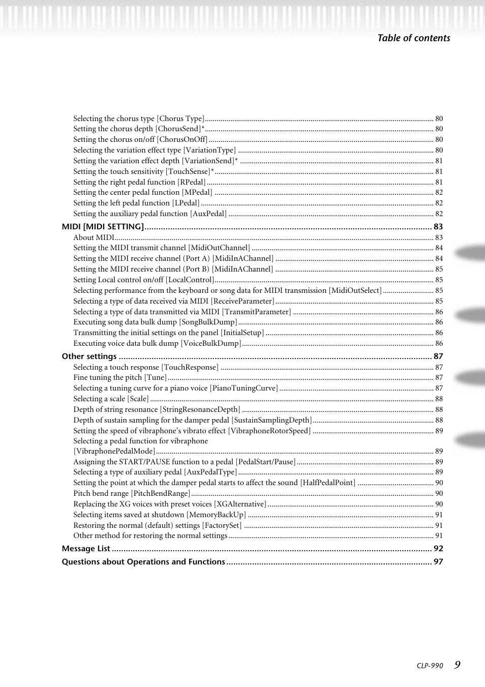 Yamaha CLP-990M  EN User Manual | Page 9 / 111