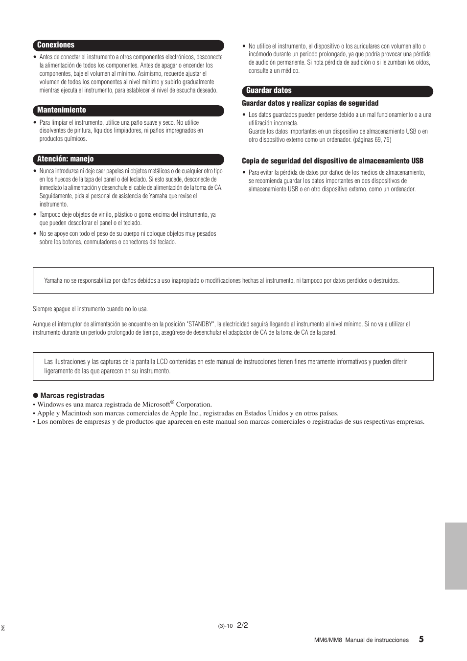 Yamaha MM8  EU User Manual | Page 5 / 116