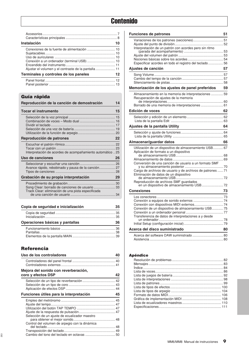 Yamaha MM8  EU User Manual | Page 9 / 116