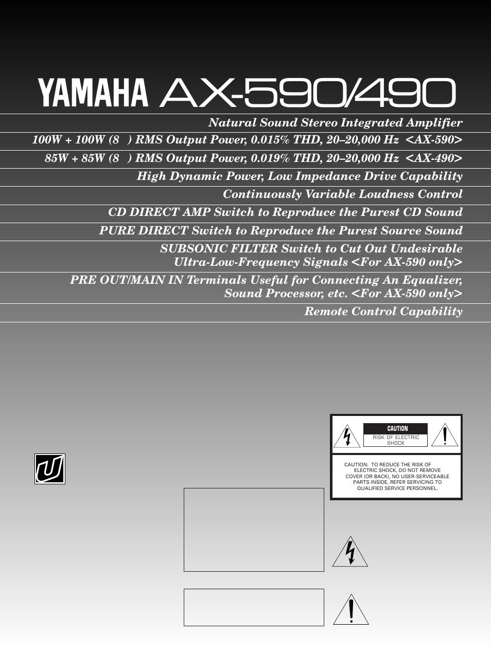 Yamaha AX-490 User Manual | 15 pages