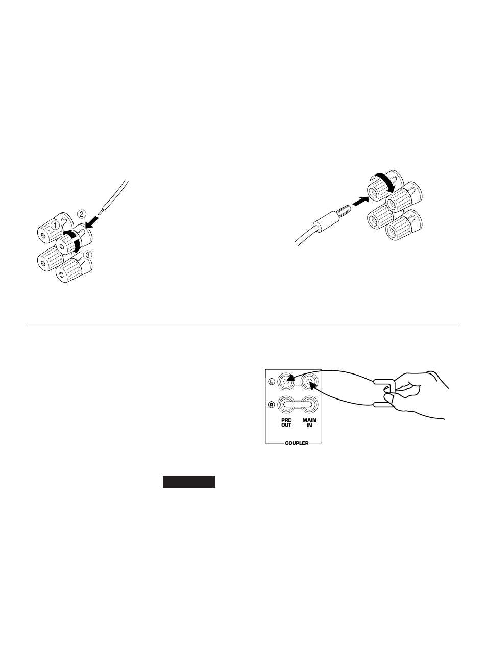 Remote control (phono) connector, Gnd terminal (for turntable use), Pre out/main in terminals | Yamaha AX-490 User Manual | Page 6 / 15