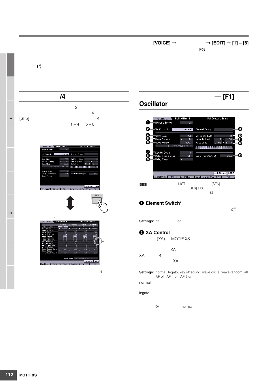 Oscillator | Yamaha MOTIF XS6 User Manual | Page 112 / 320