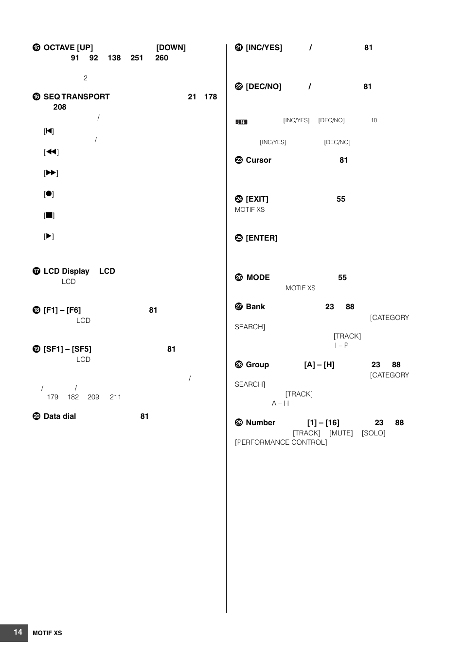 Yamaha MOTIF XS6 User Manual | Page 14 / 320